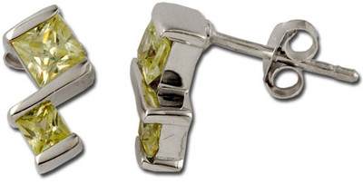 30% OFF on Exxotic Jewelz Contemporary Rhodium Plated Silver Stud Earring