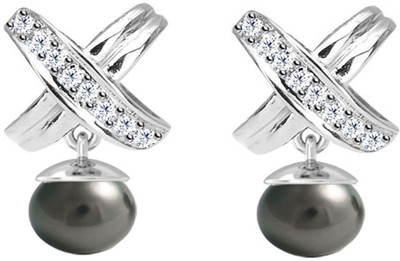 40% OFF on JacknJewel Ivory 18K White Gold Plated 18 K Pearl Gold Drop Earring