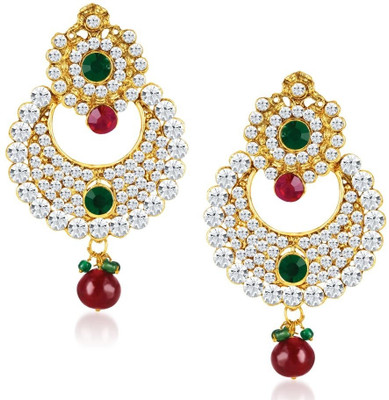 74% OFF on Sukkhi Chandbali 24K Yellow Gold Plated Zinc Drop Earring