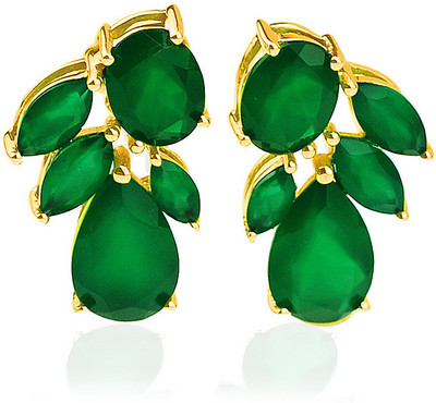28% OFF on Exxotic Jewelz Green Onyx 22K Yellow Gold Plated Onyx Silver Stud Earring 28% OFF on Exxotic Jewelz Green Onyx 22K Yellow Gold Plated Onyx Silver Stud Earring