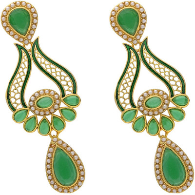 71% OFF on Prisha Season Trends Silver Plated Pearl, Cubic Zirconia Alloy, Silver Dangle Earring