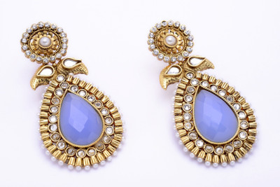 65% OFF on Prisha Season Trends Silver Plated Pearl, Cubic Zirconia Alloy, Silver Drop Earring