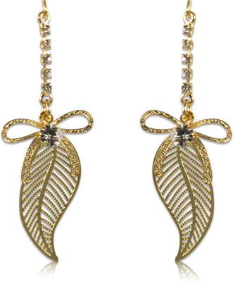 50% OFF on Swanvi Rosy Golden Danglers Alloy Dangle Earring 50% OFF on Swanvi Rosy Golden Danglers Alloy Dangle Earring