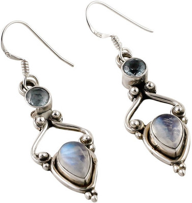 8% OFF on Jhumka Creations Spring Sparkle Topaz, Moonstone Silver Dangle Earring