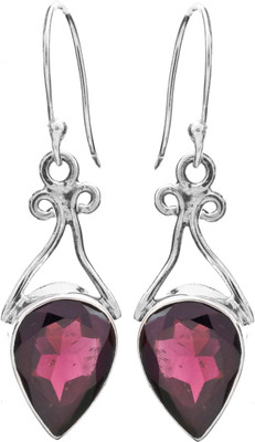 16% OFF on Exotic India Garnet Garnet Sterling Silver Dangle Earring