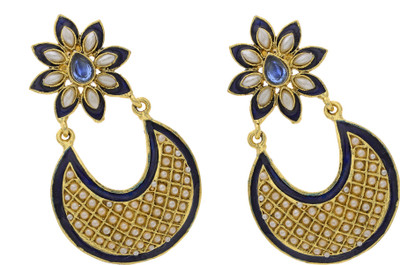 69% OFF on Prisha Season Trends Silver Plated Pearl, Cubic Zirconia Alloy, Silver Dangle Earring