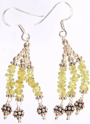 16% OFF on Exotic India Faceted Shower Peridot Sterling Silver Dangle Earring