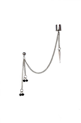 52% OFF on Sankisho Black Charms Metal, Alloy, Glass Cuff Earring 52% OFF on Sankisho Black Charms Metal, Alloy, Glass Cuff Earring