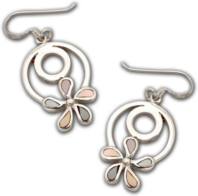 51% OFF on Exxotic Jewelz Floral Rhodium Plated Silver Dangle Earring