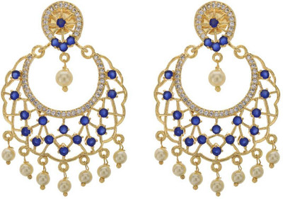 24% OFF on Pearls Cart Stone Studded Traditional Alloy Dangle Earring