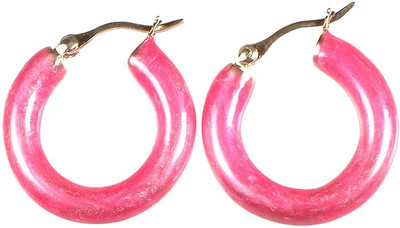 16% OFF on Exotic India Enamel Sterling Silver Hoop Earring