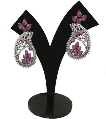 28% OFF on Aishwarya Design Studio Black Silver Plated K Brass Dangle Earring