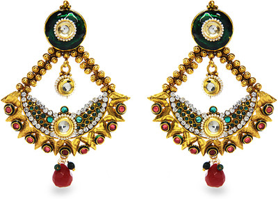 Aamoye Kundan Earring in Gold Finish Alloy Dangle Earring Aamoye Kundan Earring in Gold Finish Alloy Dangle Earring