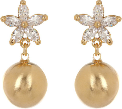 44% OFF on Pink Rose Goldenish Appeal Metal Drop Earring