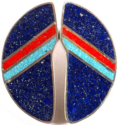 15% OFF on Exotic India Inlay Sterling Silver Stud Earring