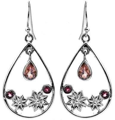 15% OFF on Exotic India Faceted Pink Tourmaline Sterling Silver Dangle Earring