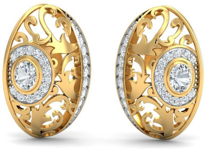 24% OFF on Aurobliss.com Artistic swirls 18 K Cubic Zirconia Yellow Gold Stud Earring