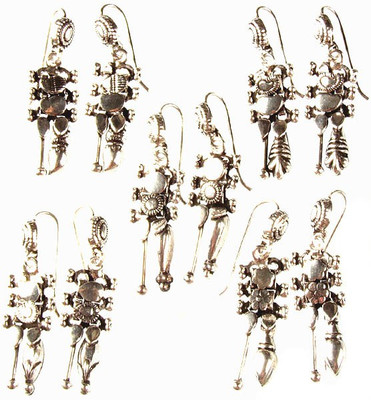 15% OFF on Exotic India Lot of Five Sterling Sterling Silver Earring Set