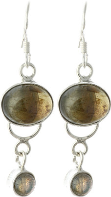 15% OFF on Exotic India Labradorite Sterling Silver Dangle Earring