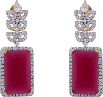 17% OFF on Prisha Season Trends Silver Plated Pearl, Cubic Zirconia Alloy, Silver Drop Earring