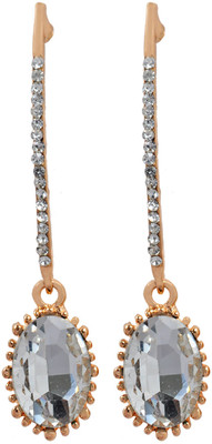 50% OFF on Maayra Rhodium Plated 8 K Cubic Zirconia Alloy Drop Earring