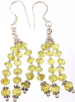 15% OFF on Exotic India Faceted Shower Peridot Sterling Silver Dangle Earring