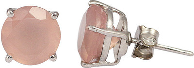 54% OFF on Exxotic Jewelz Diva Fashion Rhodium Plated Chalcedony Silver Stud Earring