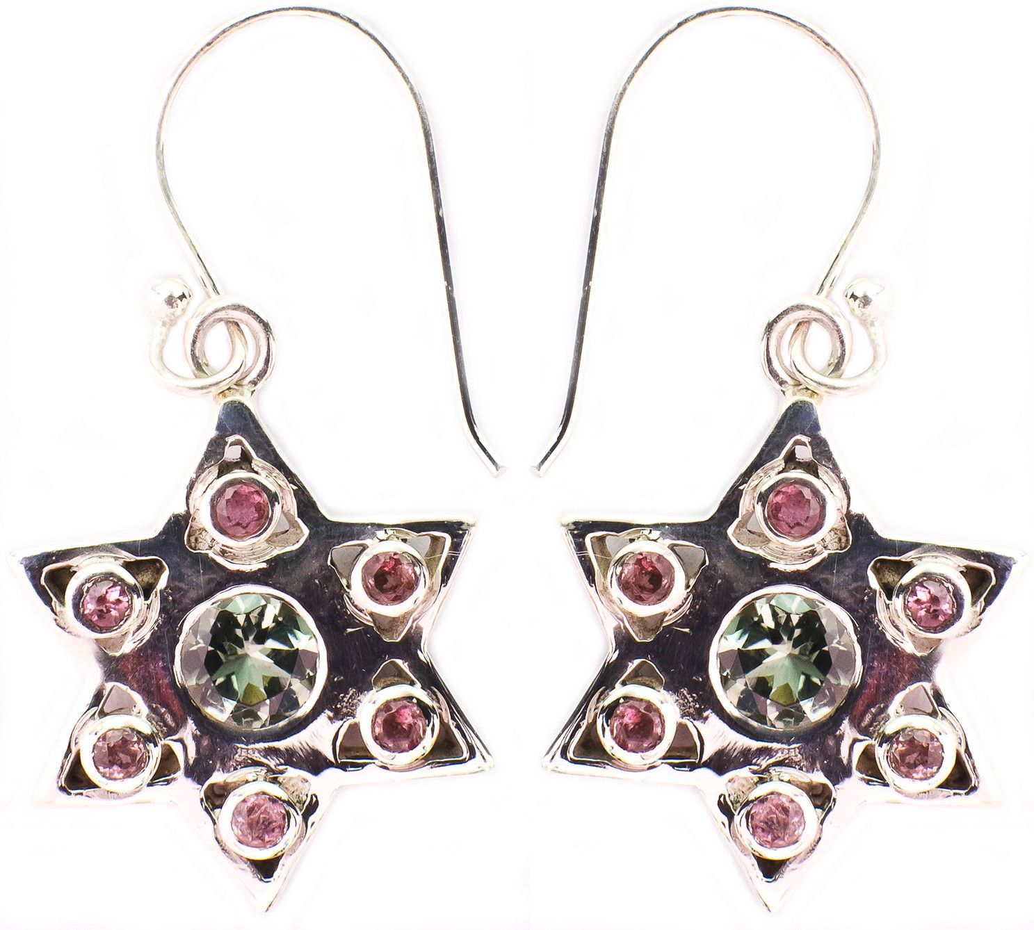15% OFF on Exotic India Faceted Pink and Green Star Tourmaline Sterling Silver Dangle Earring 15% OFF on Exotic India Faceted Pink and Green Star Tourmaline Sterling Silver Dangle Earring