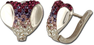 30% OFF on Exxotic Jewelz Heart Shape Rhodium Plated Silver Hoop Earring