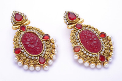 56% OFF on Prisha Season Trends Silver Plated Pearl, Cubic Zirconia Alloy, Silver Drop Earring