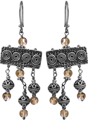 16% OFF on Exotic India Spiral Citrine Sterling Silver Dangle Earring