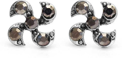 56% OFF on Johareez Fashion Beautifully Crafted Glass Brass Stud Earring