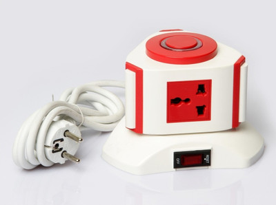 46% OFF on Rsafe 3Hub_Red 10 Three Pin Socket