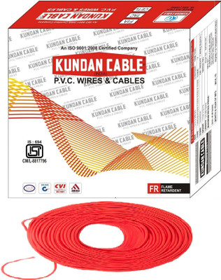Kundan Cab PVC 1 sq/mm Red 90 m Wire