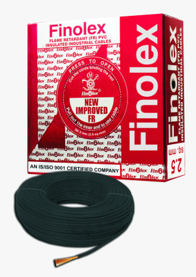 Finolex FR PVC, PVC 2.5 sq/mm Black 90 m Wire Finolex FR PVC, PVC 2.5 sq/mm Black 90 m Wire