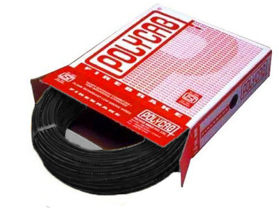 Polycab FR PVC, PVC 6 sq/mm Black 90 m Wire Polycab FR PVC, PVC 6 sq/mm Black 90 m Wire