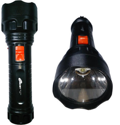 Tuscan Rechargeable Army - 1 Watt LED - Set Of 2 Pcs Combo Torches (Black)