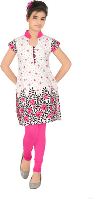 48% OFF on Yellow Dots Girl's Kurti and Legging Set