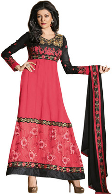 Craze N Demand Georgette Floral Print Semi-stitched Salwar Suit Dupatta Material Unstitched