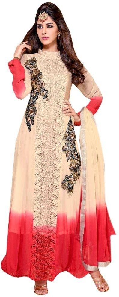 70% OFF on Viva N Diva Georgette Solid Semi-stitched Salwar Suit Dupatta Material Unstitched