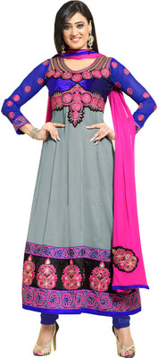 54% OFF on Craze N Demand Georgette Printed Semi-stitched Salwar Suit Dupatta Material Unstitched