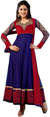 70% OFF on Viva N Diva Net Solid Semi-stitched Salwar Suit Dupatta Material Unstitched