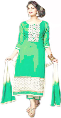 55% OFF on Manjaree Chanderi, Silk Self Design Salwar Suit Dupatta Material Unstitched