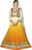 50% OFF on Prafful Georgette Floral Print Semi-stitched Salwar Suit Dupatta Material Unstitched
