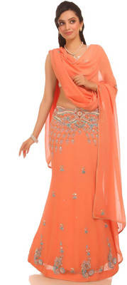 Chhabra 555 Georgette Printed Lehenga Choli Material Unstitched Chhabra 555 Georgette Printed Lehenga Choli Material Unstitched