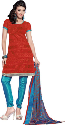 50% OFF on Riti Riwaz Cotton Self Design Semi-stitched Salwar Suit Dupatta Material Unstitched