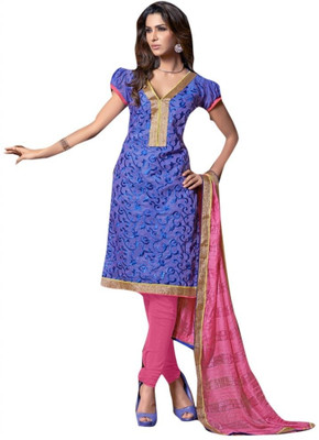 70% OFF on Viva N Diva Cotton Self Design Semi-stitched Salwar Suit Dupatta Material Unstitched