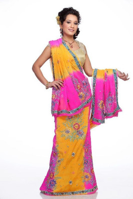 Chhabra 555 Crepe Printed Lehenga Choli Material Unstitched