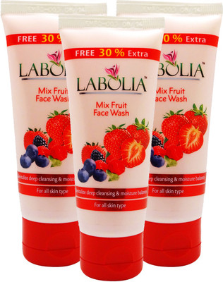 Labolia Mix Fruit Face Wash - 3 Nos. - For All Skin Type - 3 X 65 ML 195 ml Labolia Mix Fruit Face Wash - 3 Nos. - For All Skin Type - 3 X 65 ML 195 ml