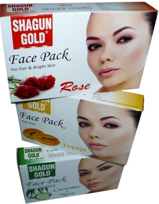 Shagun Gold Face Pack Combo Rose, Papaya, Cucumber , Neem 300 g Shagun Gold Face Pack Combo Rose, Papaya, Cucumber , Neem 300 g